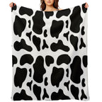 Black Cow Hand Drawn Pattern Multi-functional Throw Blanket