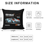 Ford GT40 - Ken Miles Le Mans 1966 Soft Shrink-Resistant Throw Pillow