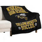Wiskayok High School Yellowjackets Soccer - Yellowjackets Sustainable Throw Blanket