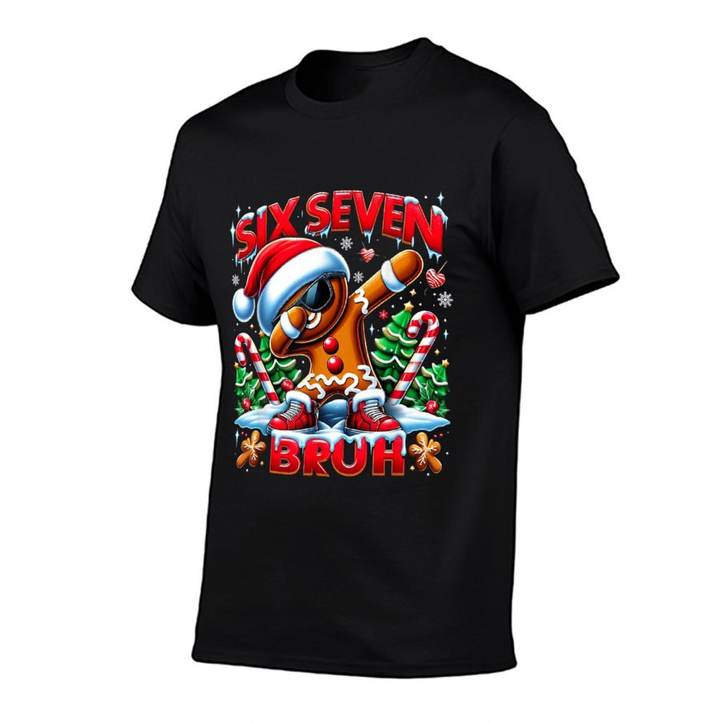 Six Seven Bruh Funny Gingerbread Christmas Meme  Eco-friendly Material T-Shirt