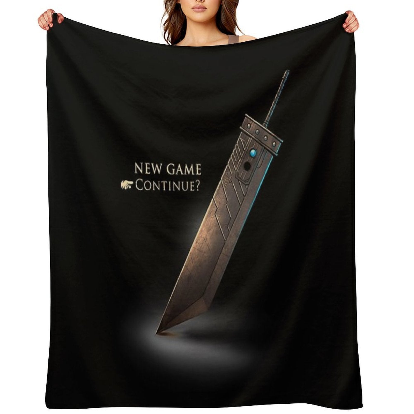 Cloud Strife Sword  Final Fantasy VII New Game  Sephiroth  Retro Gamer Multi-functional Throw Blanket