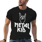 Metal Kid Apparel Co. Metal Head Heavy Black Death Metal Fan Music Gift  Ribbed Collar T-Shirt