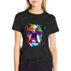 Funny Multicolor English Bulldog Face  Versatile T-Shirt