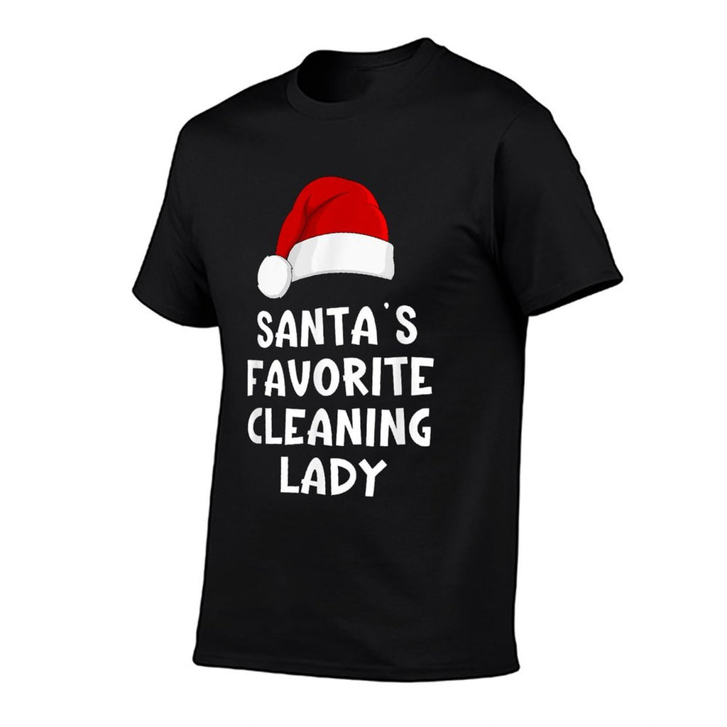 Christmas Santas Favorite Cleaning Lady Funny Xmas Pajama  Oversized Silhouette T-Shirt