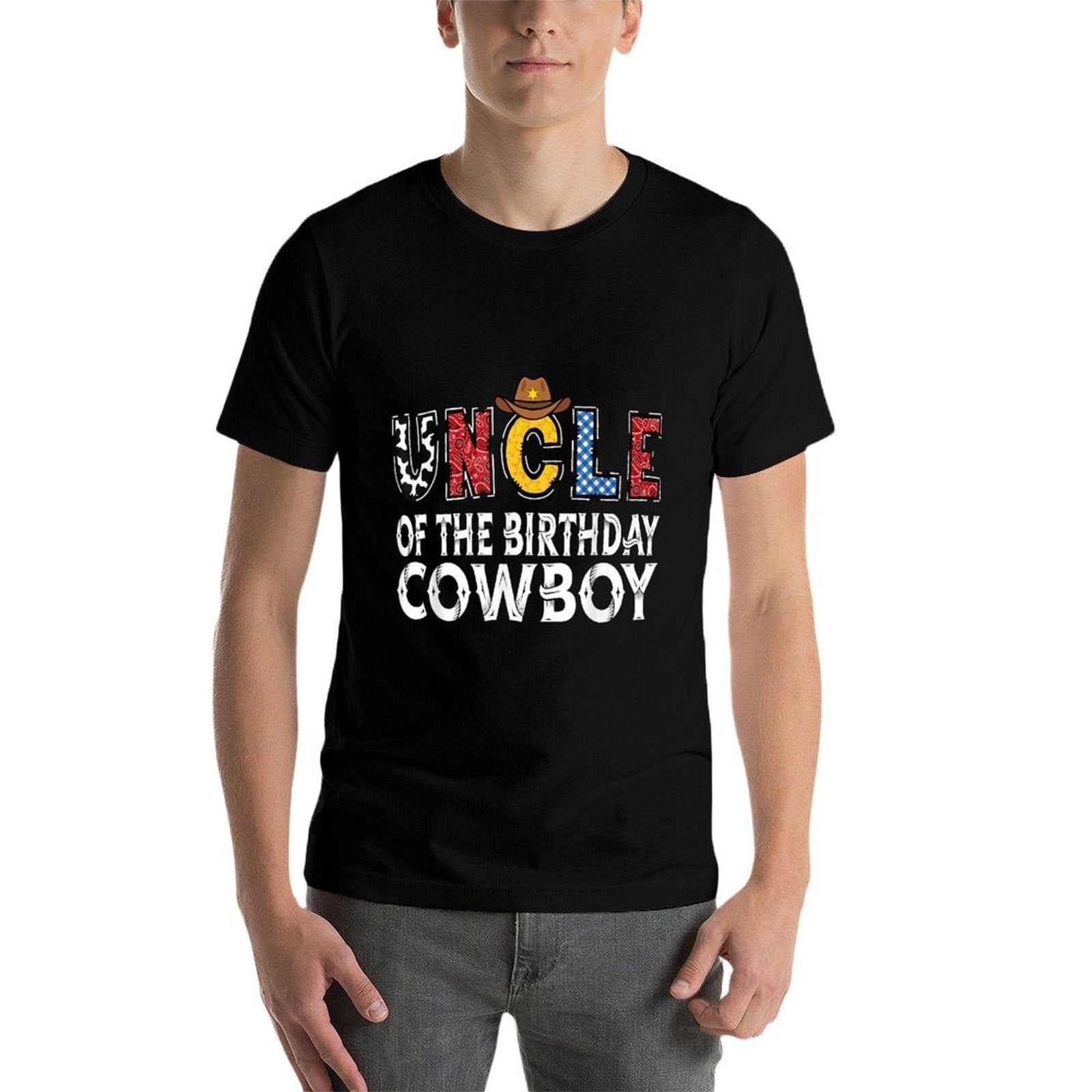 Uncle 1st Birthday Cowboy Western Uncle Birthday Boy  Quick-drying T-Shirt