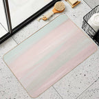 Pastel Shabby Chic Beige Peach Teal Abstract Art  Absorbent Bath Mat