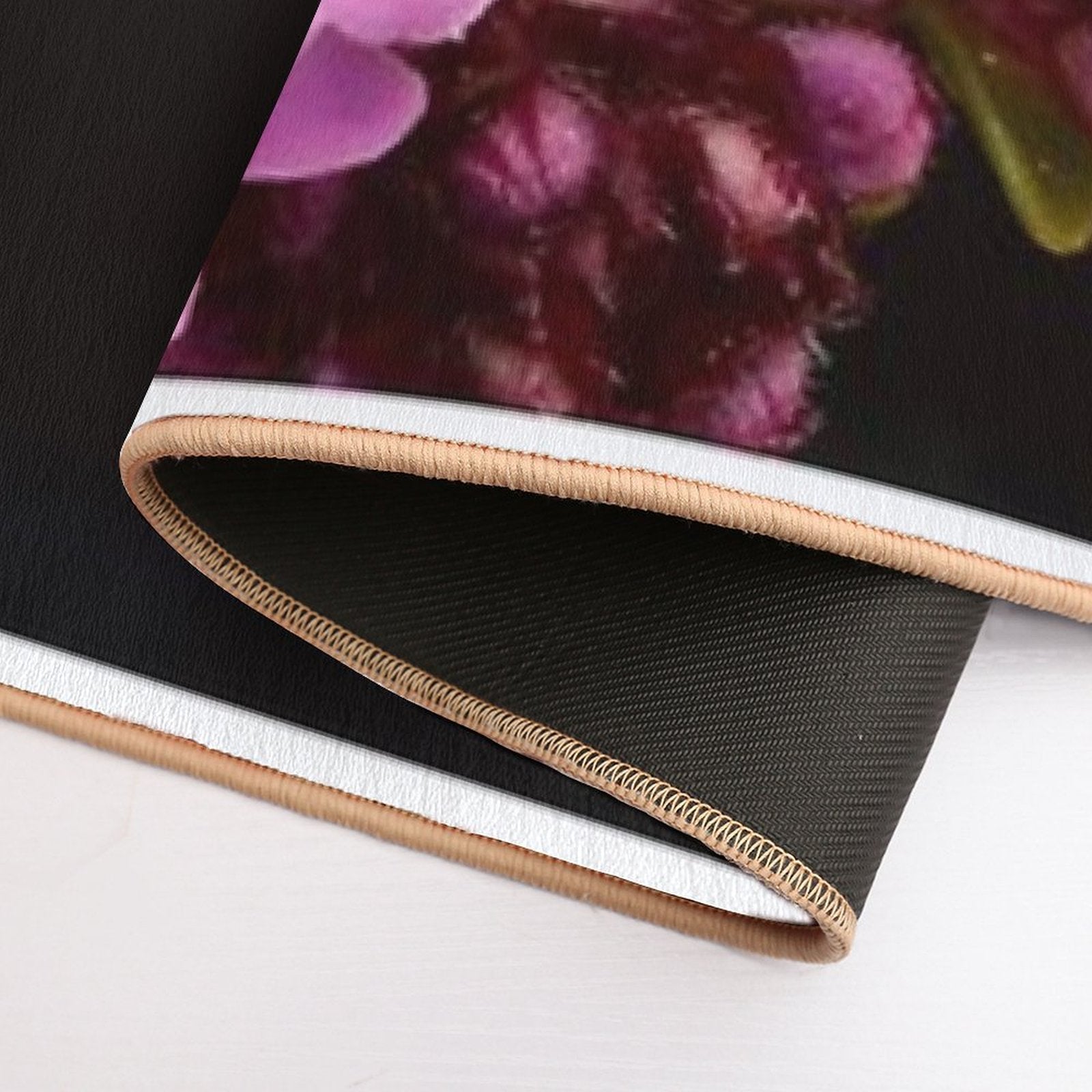 Tiny Pink Flowers Close-Up of Thymus Vulgaris in Bloom  Pet-Safe Bath Mat