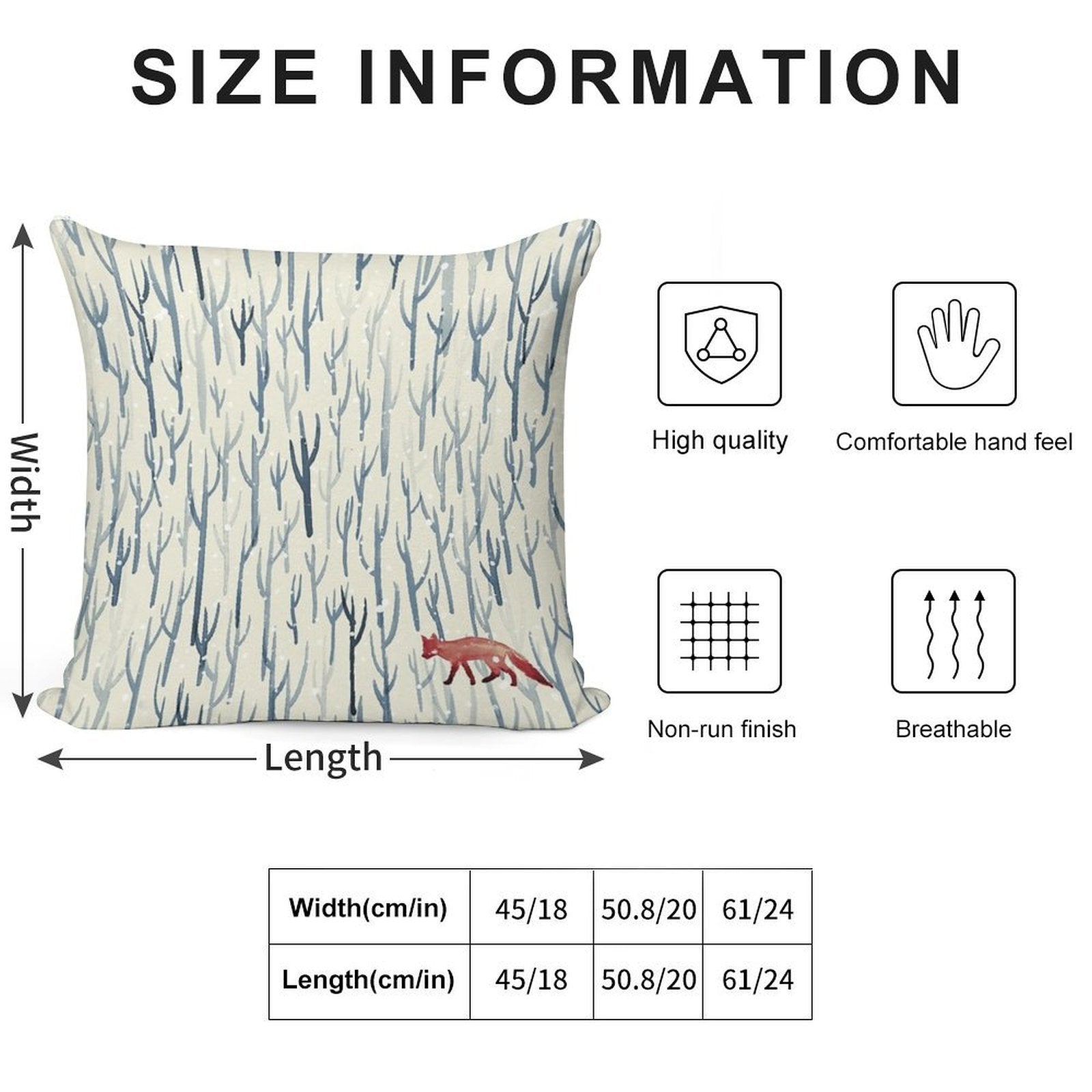 Winter Wood Soft High-Density Material Throw Pillow