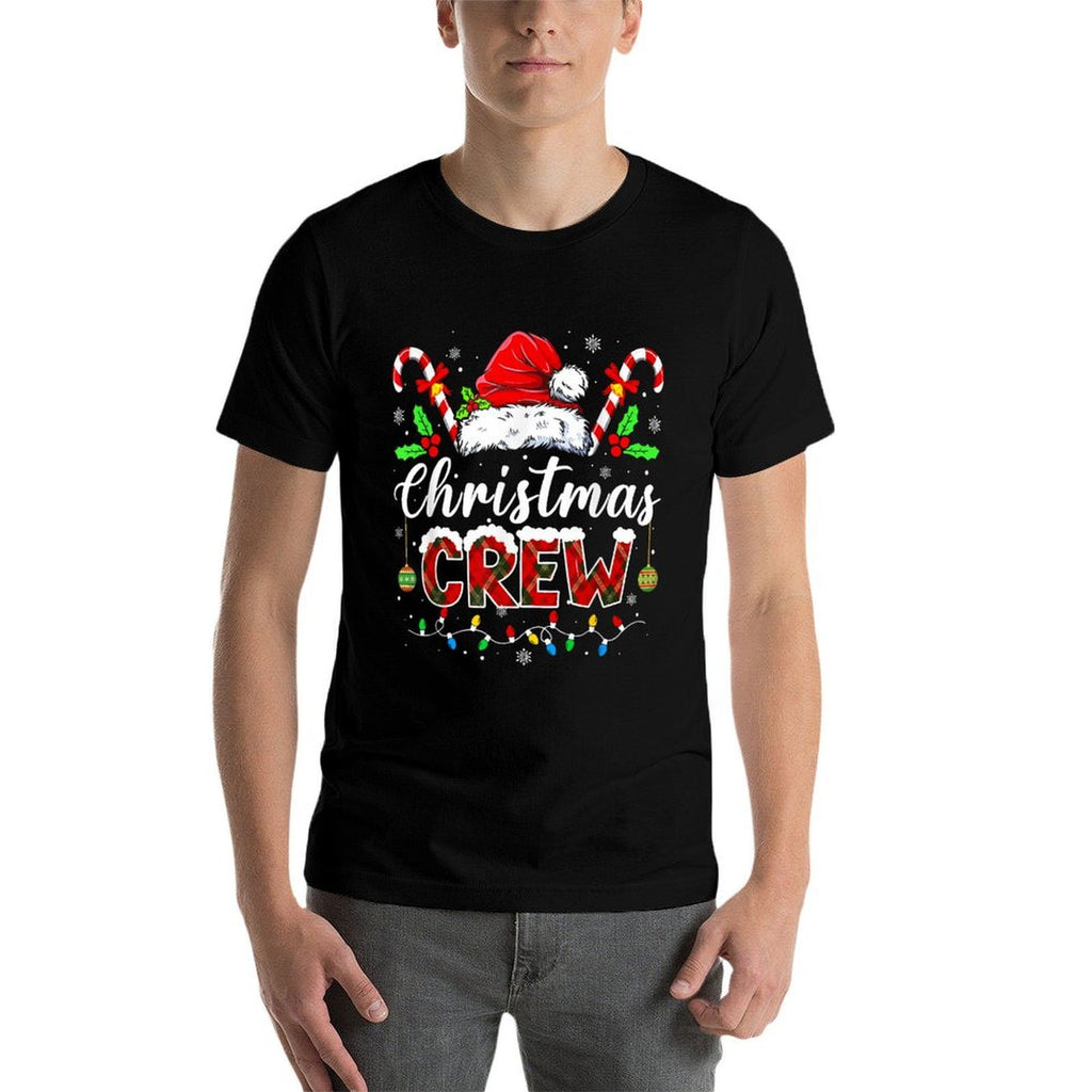 Christmas Crew Xmas Lights Family Matching Pajamas Holiday Comfortable T-Shirt