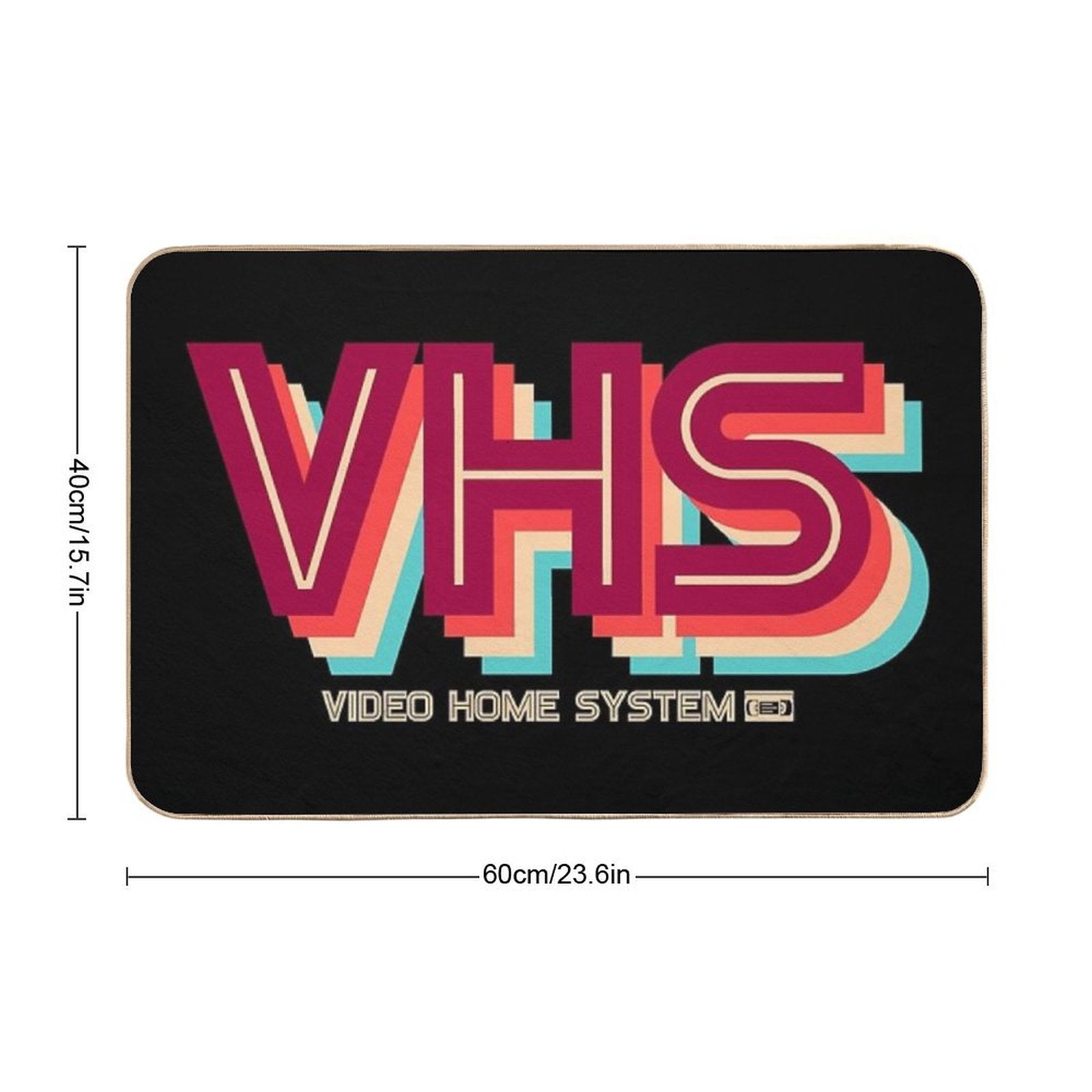 VHS Video Home System - Retro 1980's Video  Fade-Resistant Bath Mat