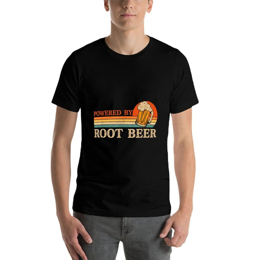 Vintage Powered By Root Beer Funny Drinking  Odor-resistant T-Shirt