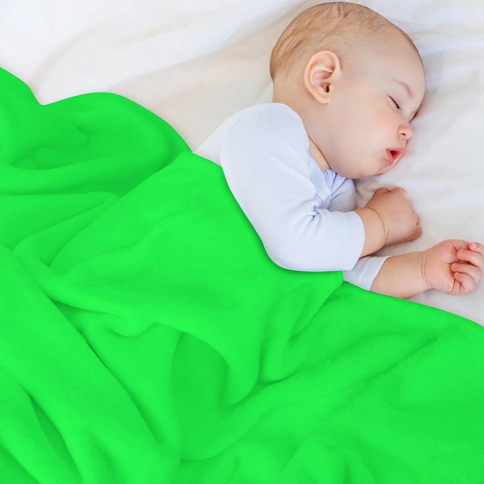 Perfect for Chroma Key  Green Screen Shrink-resistant Throw Blanket