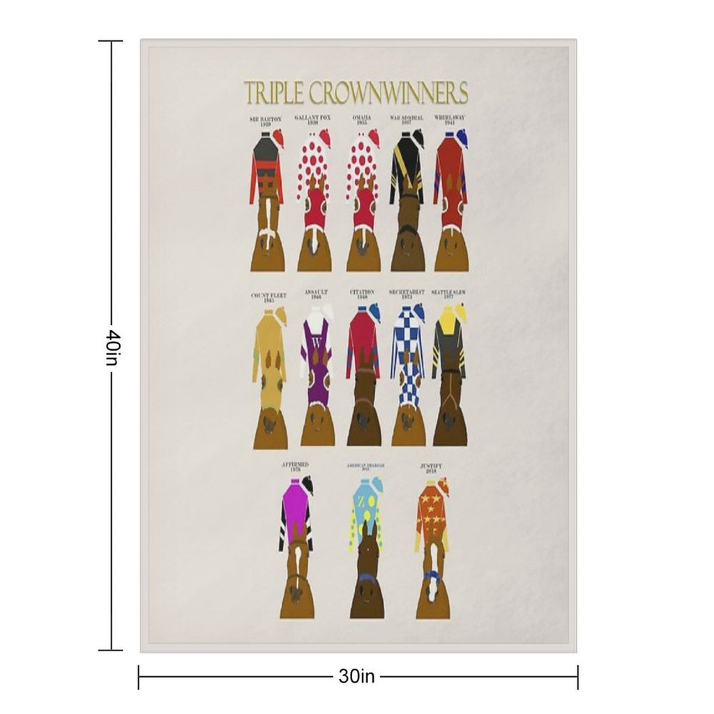 Horse Racing Triple Crown Winners 1919-2018 Quick-dry Throw Blanket