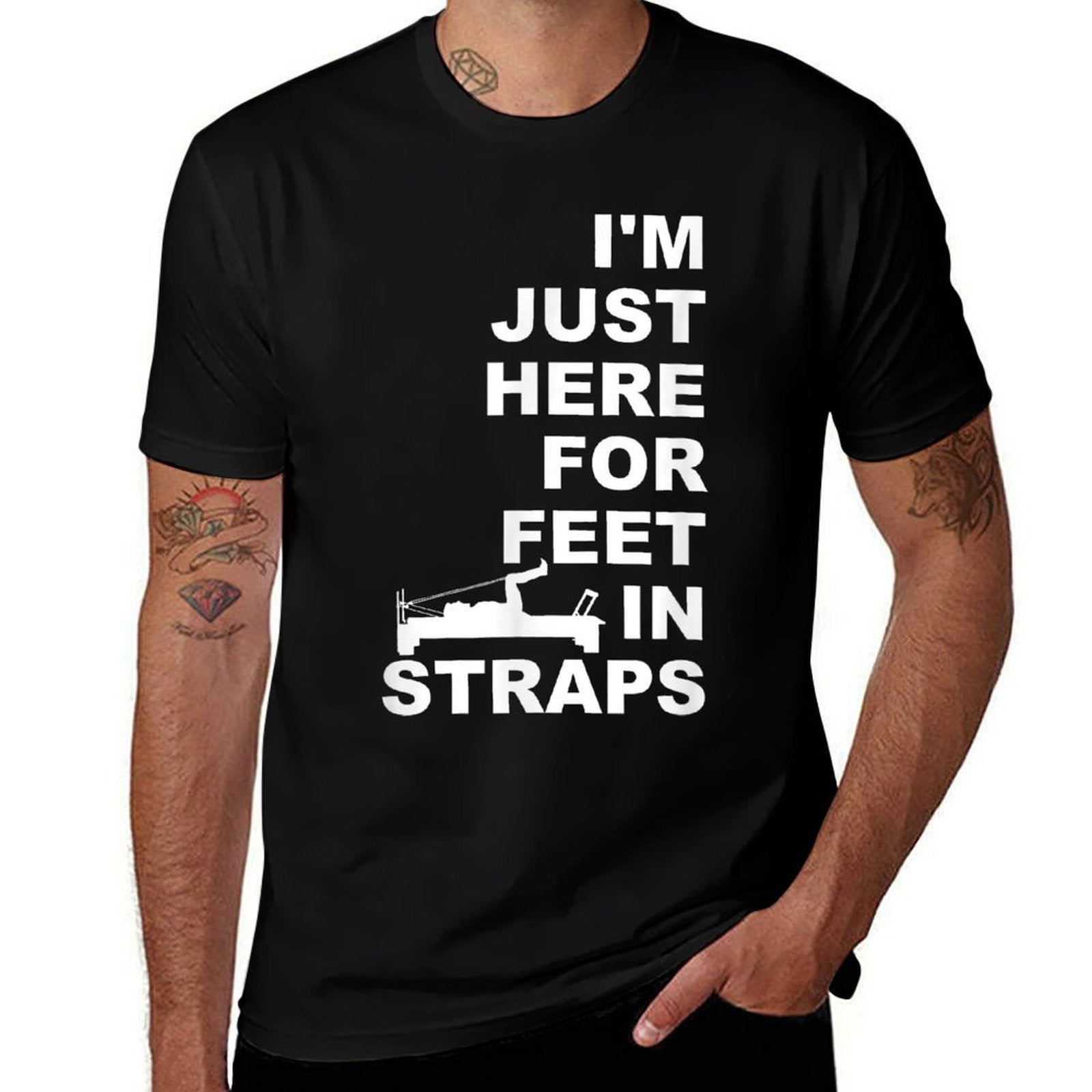 Im Just Here For Feet In Straps Pilates Lover Pilates  Slim-fit Cut T-Shirt