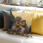Squirrel Talk Soft Fade-Resistant Throw Pillow