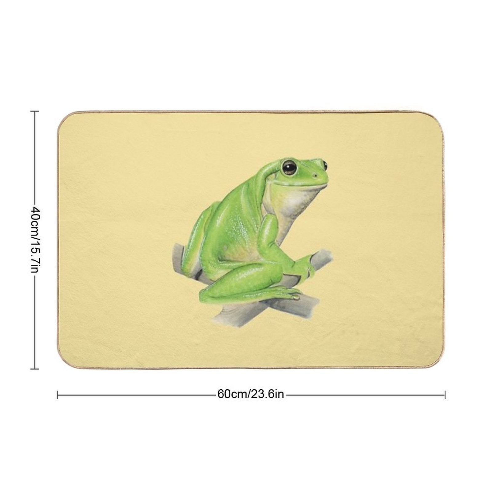Smiling Australian Green Tree Frog [Golden]  Versatile Bath Mat