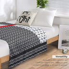 Shibori Japanese Geometric Motif Patchwork Anti-pilling Throw Blanket