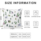 Cacti Llamas Soft Washable Throw Pillow