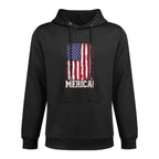 USA Merica Flag for Patriotic Independence Day 4th of July Durable Construction Hoodie