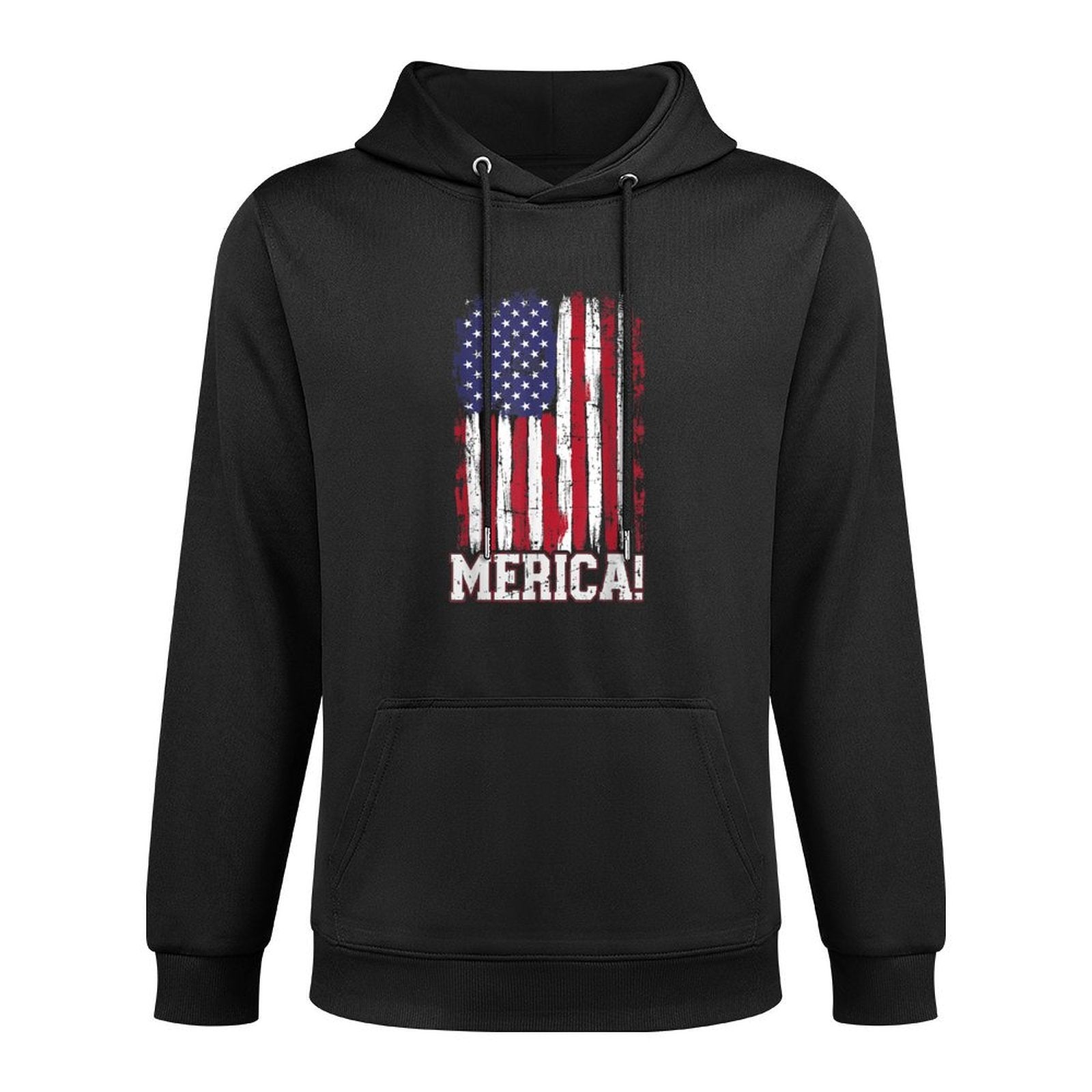 USA Merica Flag for Patriotic Independence Day 4th of July Durable Construction Hoodie