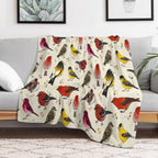 North American Finches Plush Throw Blanket