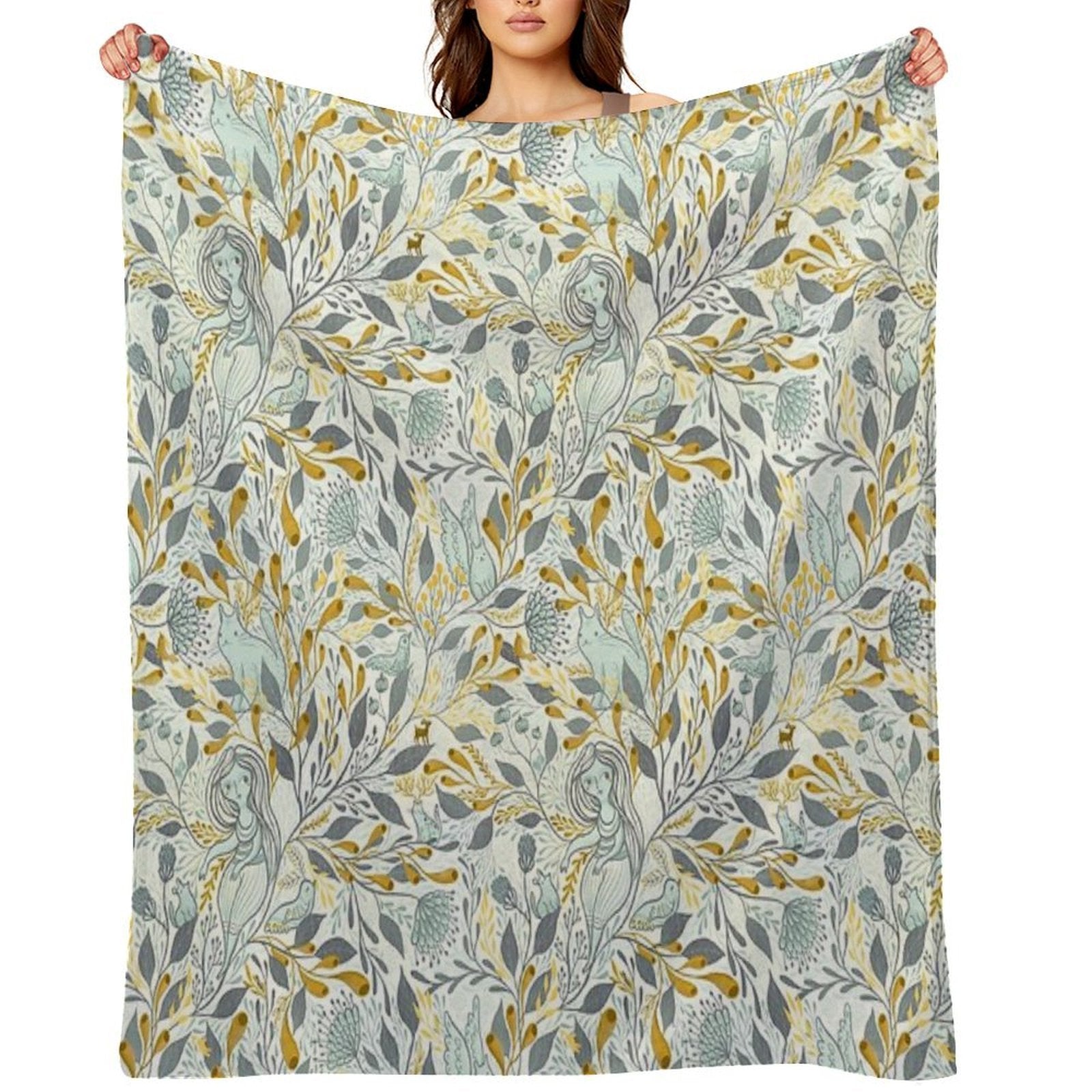 Whimsical Doodle August 2021 Sustainable Throw Blanket