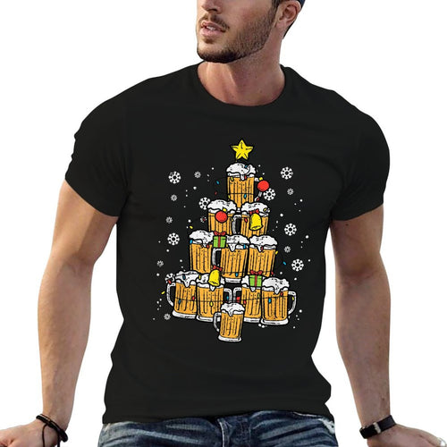 Beer Christmas Tree Xmas Brew Dad Men  Lightweight T-Shirt