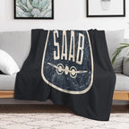 SAAB Car Vintage Retro Logo Travel-friendly Throw Blanket