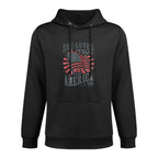 Women Retro She Loves Jesus And America Too USA 4th of July Cotton-Polyester Blend Hoodie