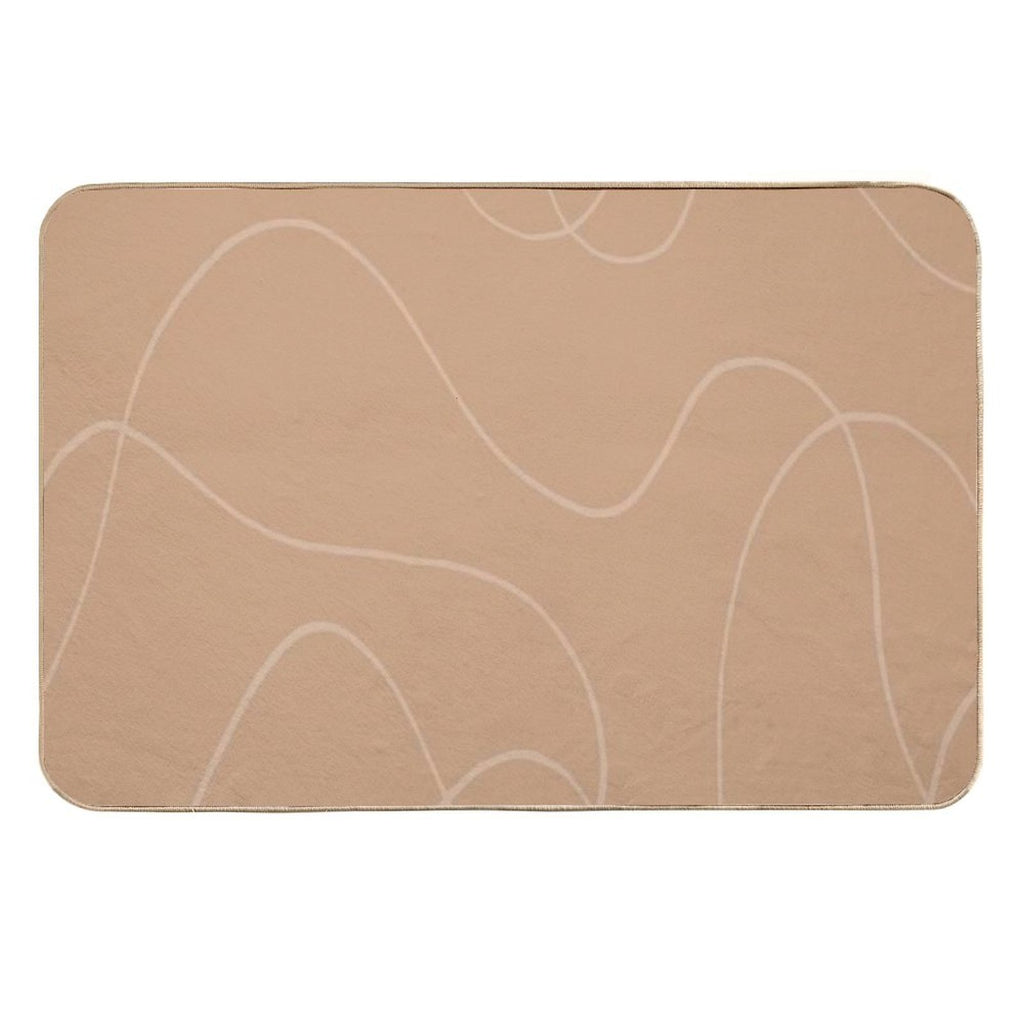 Tan Pattern  Easy To Clean Bath Mat