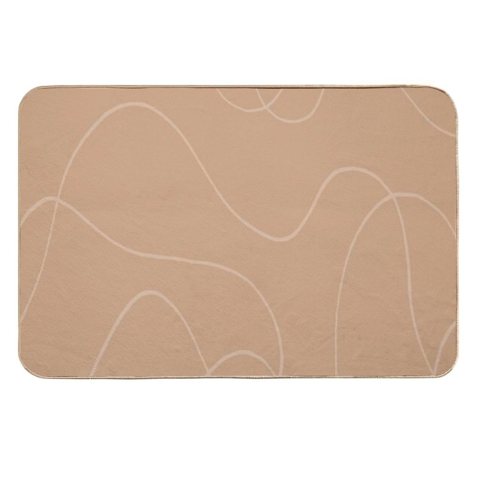 Tan Pattern  Easy To Clean Bath Mat