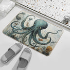Surreal Vintage Fantasy Steampunk Octopus  Anti-Trip Bath Mat