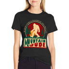 Mountaineering Gifts by PLOLDS Funny Sasquatch, Womens Unisex Adults, Black,, Regular Fit, Small  Relaxed-fit T-Shirt