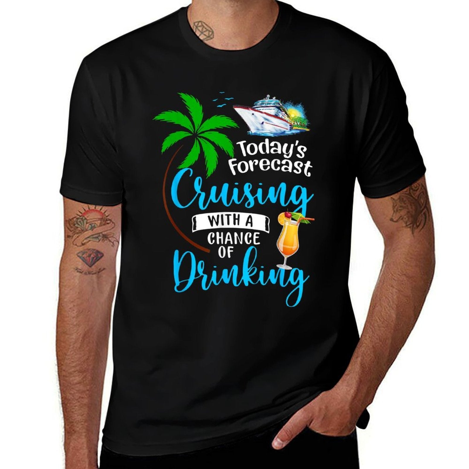 Todays Forecast Cruising with A Chance of Drinking Cruise  Moisture-wicking T-Shirt