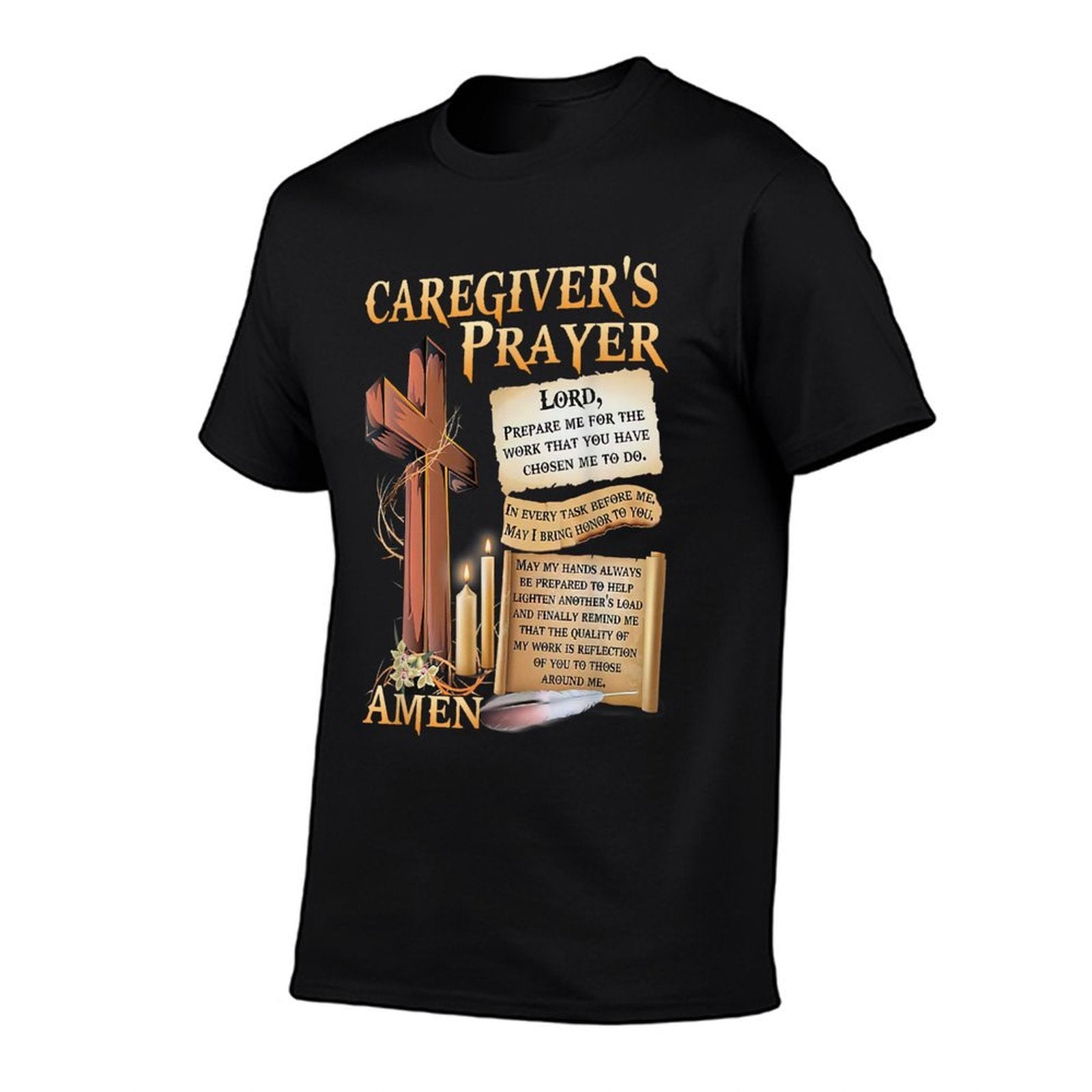 Caregivers Prayer Christian Cross Faith Hope Love Jesus  Eco-friendly Material T-Shirt