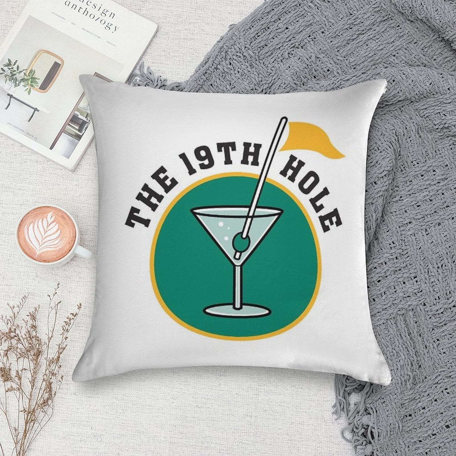 Golf 19th Hole Soft Luxury Feel Throw Pillow