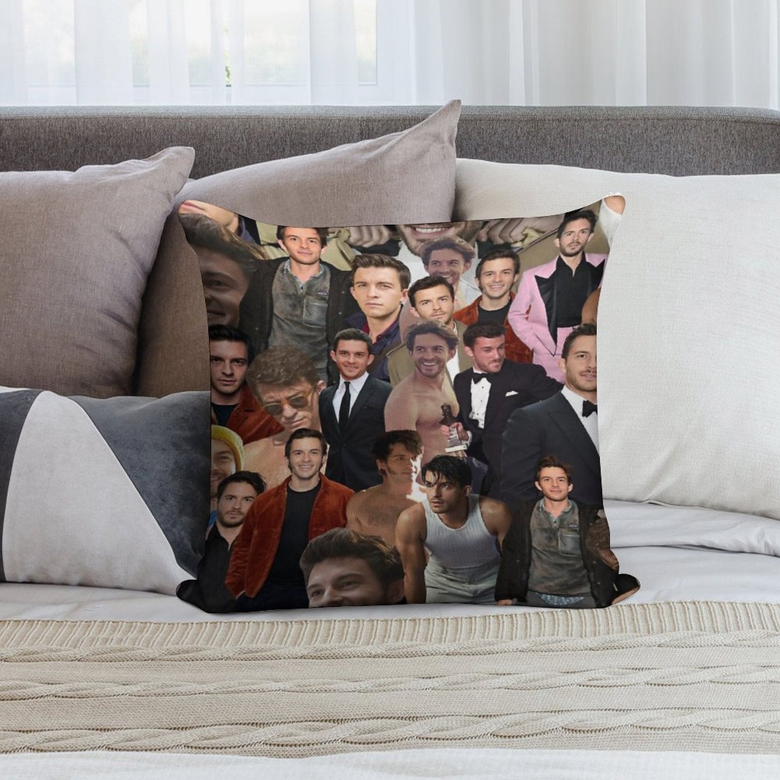 Jonathan Bailey Collage Soft Home Decor Throw Pillow