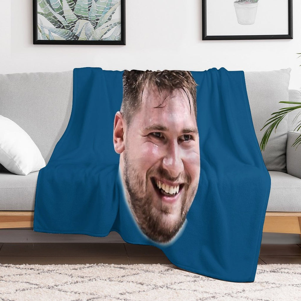 Luka Doncic Basketball Funny Face Shrink-resistant Throw Blanket