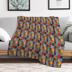 Textile Collage of Wild Prints Eco-conscious Throw Blanket
