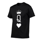 Queen of Heart Playing Card Vintage Crown Matching Women  Quick-drying T-Shirt