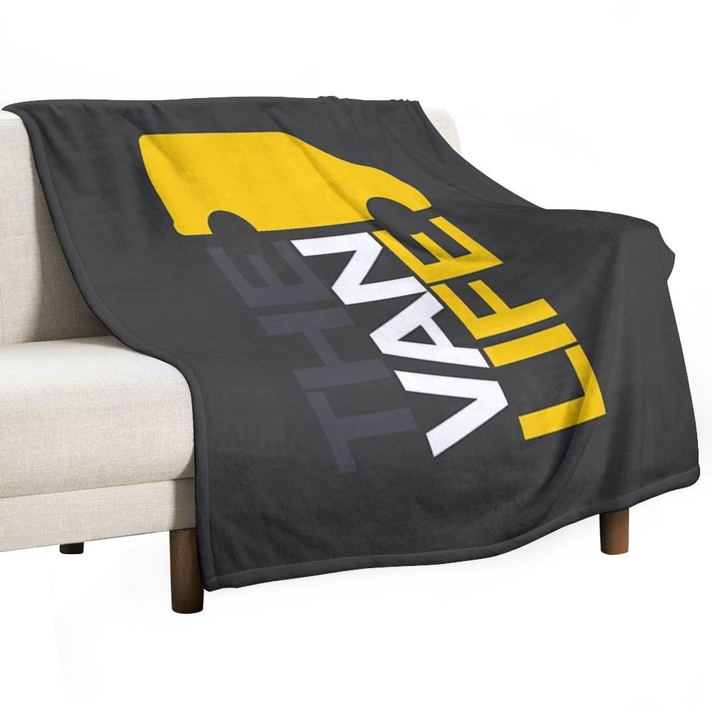 The Van Life Logo Grey Yellow Lightweight Throw Blanket