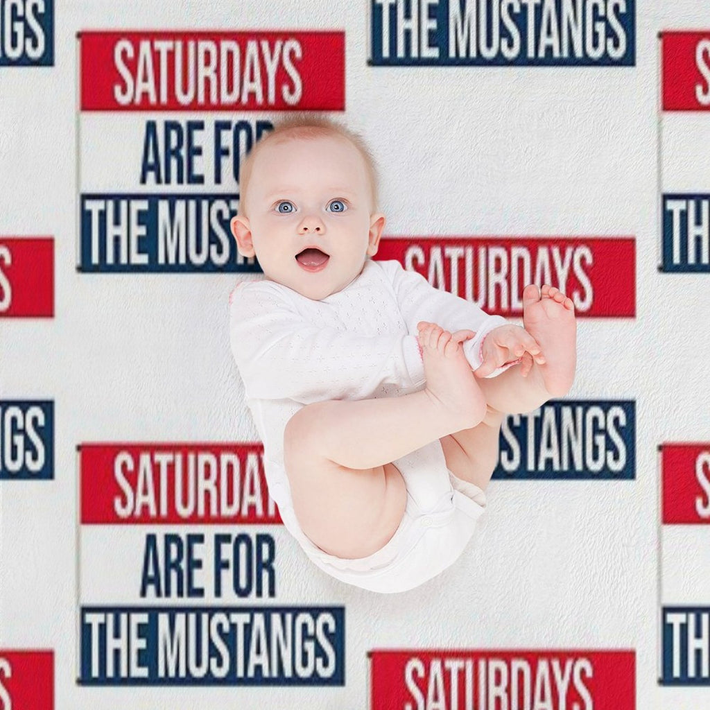 Saturdays Are for The Smu Mustangs Plush Throw Blanket