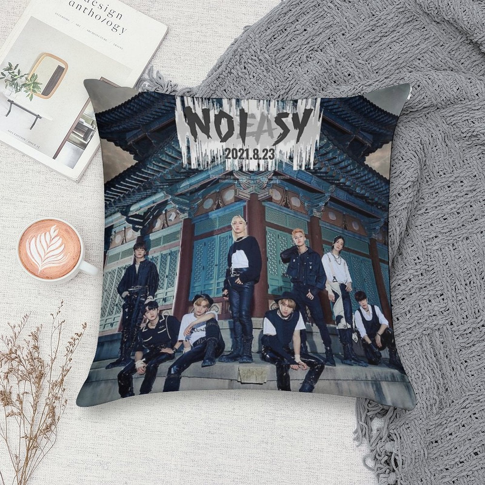 No Easy - Stray Kids Album Cover Soft Style Accent Throw Pillow