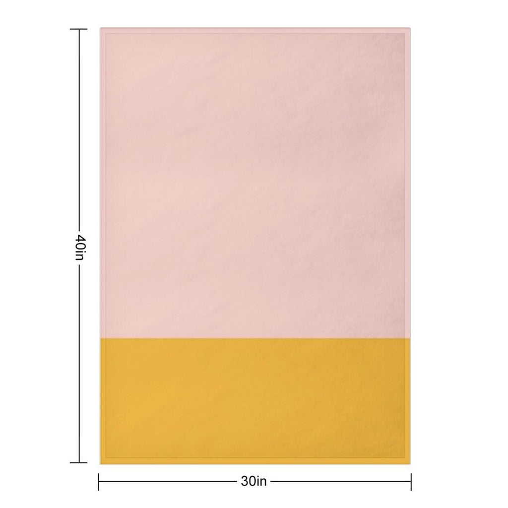 Blush Pink And Mustard Yellow Minimalist Color Block Gift-ready Throw Blanket