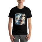 Cat Selfie With Alien Shark Funny Cat Cruise Meme Design for Men Women Kids  Vintage-inspired T-Shirt