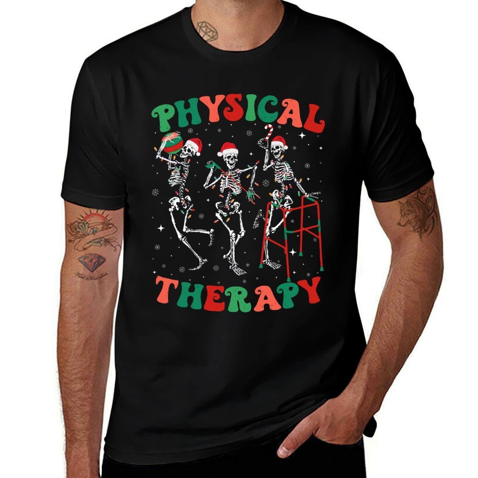 Skeleton Physical Therapy PT Christmas Physical Therapist  Classic T-Shirt