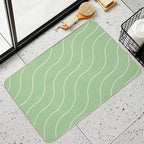 Cute Green Squiggly Lines Aesthetic Items  Pet-Safe Bath Mat