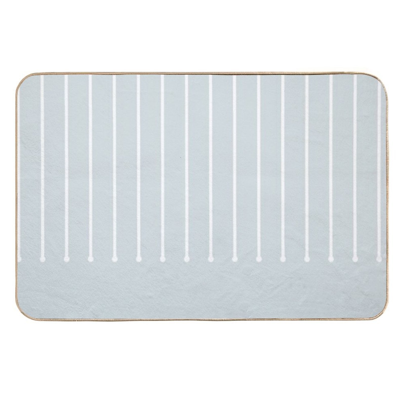 Pale Blue White Minimal Modern Stripe Polka Dot Pattern Pairs Valspar 2023 COTY Rising Tide 4008-3A  Fade-Resistant Bath Mat