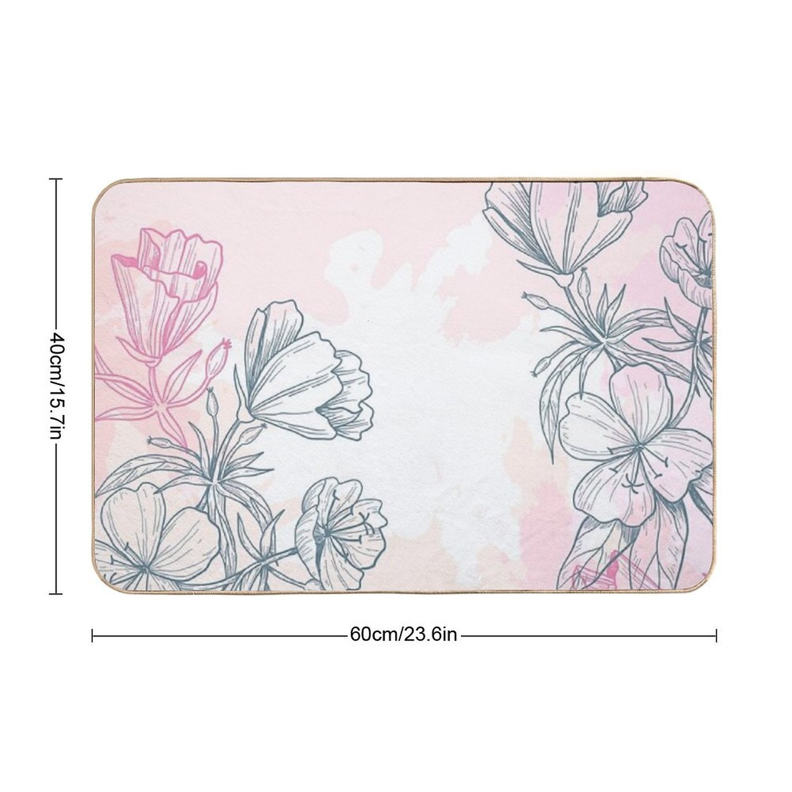 Flowers  Rapid-Drying Bath Mat