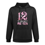 12 Official Pre-Teen 12th Birthday Girl 12 Year Old Moisture-Wicking Hoodie